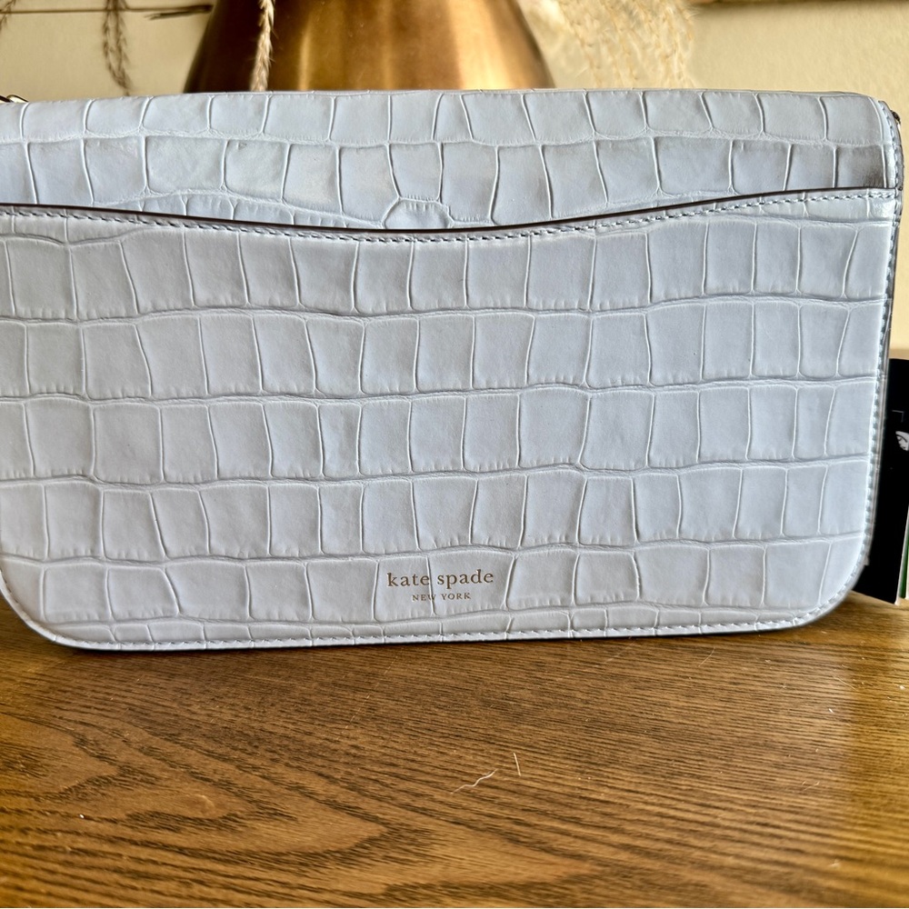 NWT Kate Spade Dakota Croc-embossed Medium Convertible Shoulder Bag - Picture 2 of 3